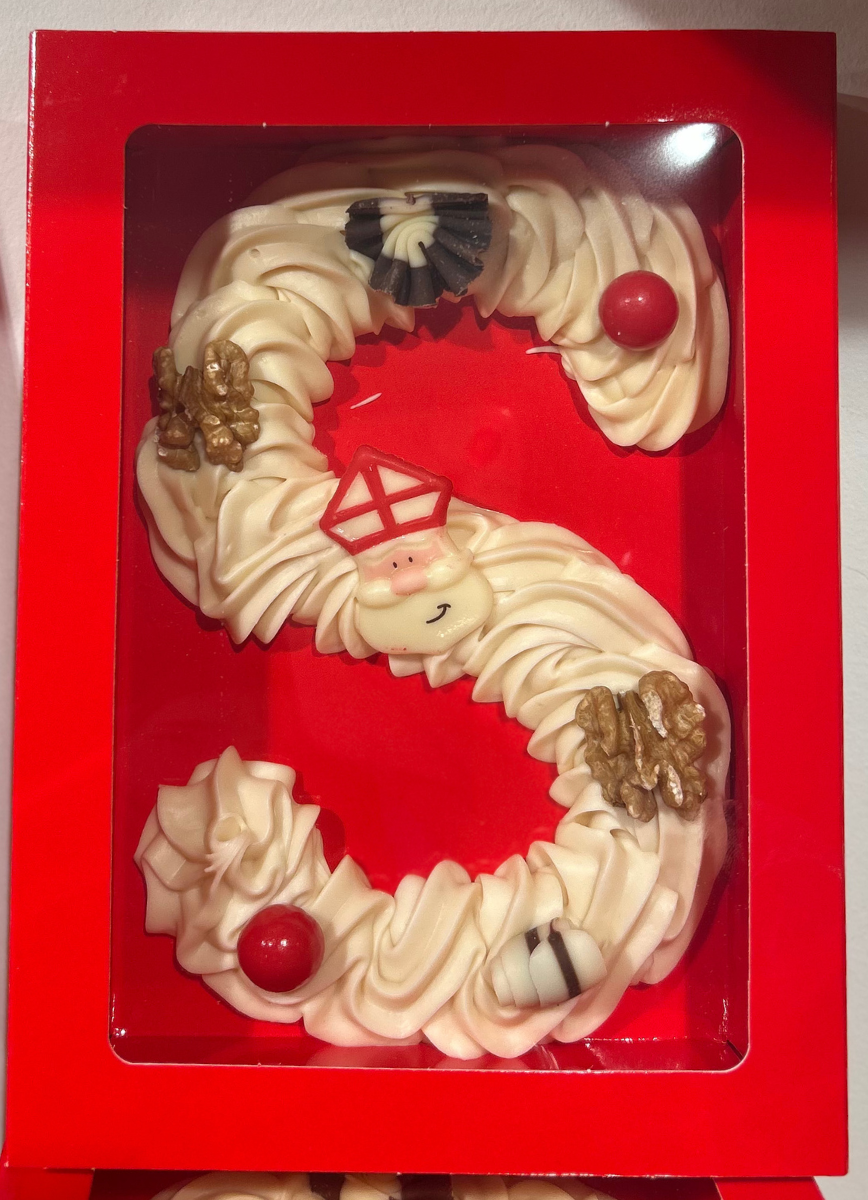 Chocoladeletter Gespoten Wit